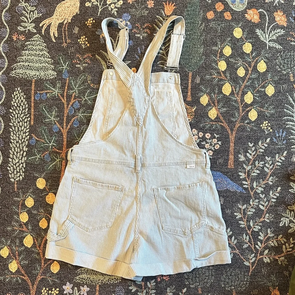 DAZE Striped Short Overalls - Picture 2 of 4